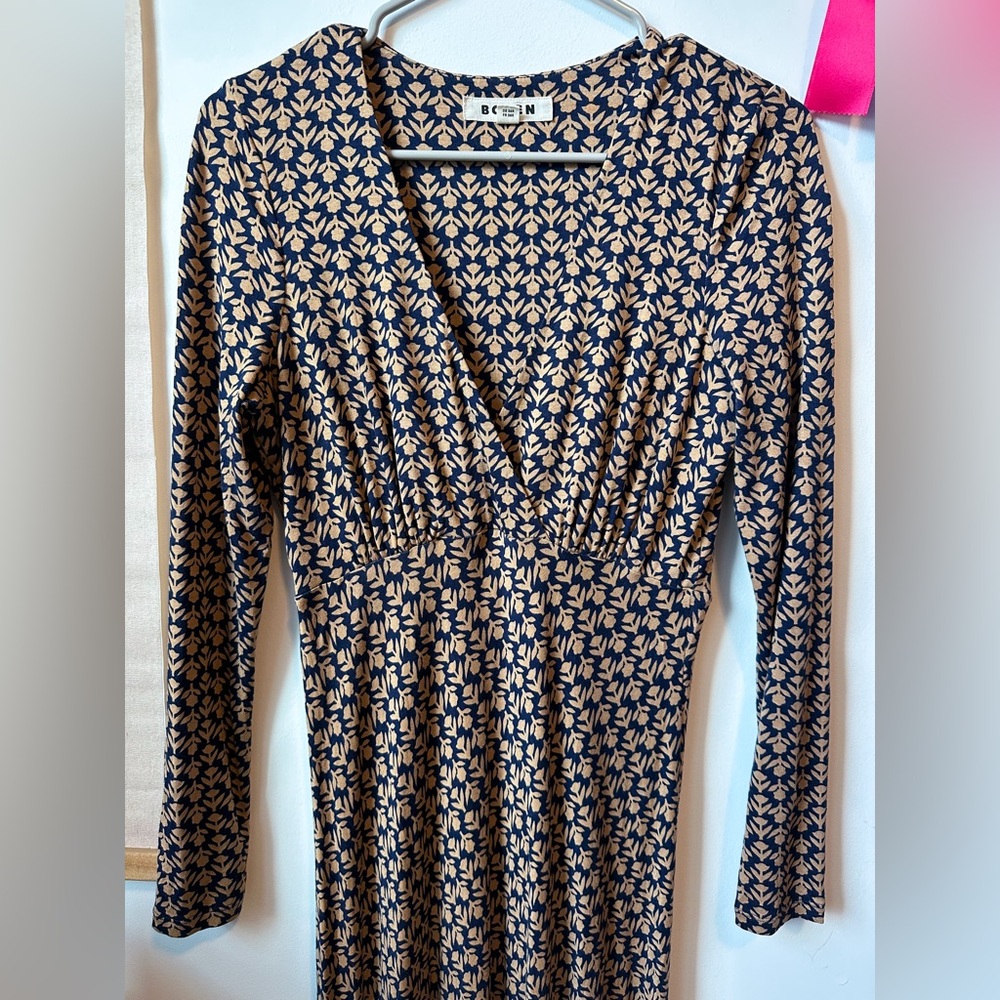 Boden Navy and Brown Floral Maxi Dress, Size 6 - Picture 5 of 12
